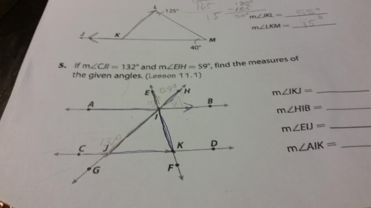 Solved 5.if m angle CH = 132 degree and m angle EIH = 59 | Chegg.com