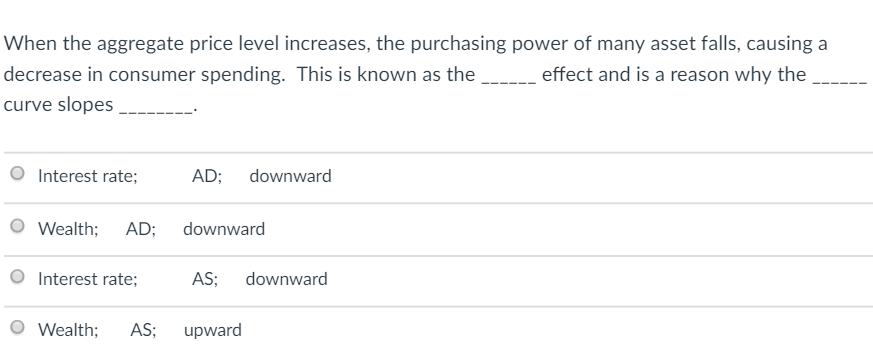 Solved Which of the following will cause AD curve to shift | Chegg.com