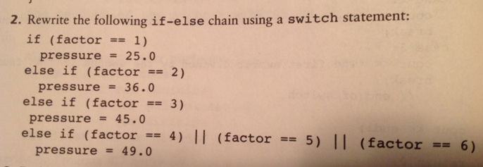Solved Write a code with Switch to replace if…else construct | Chegg.com