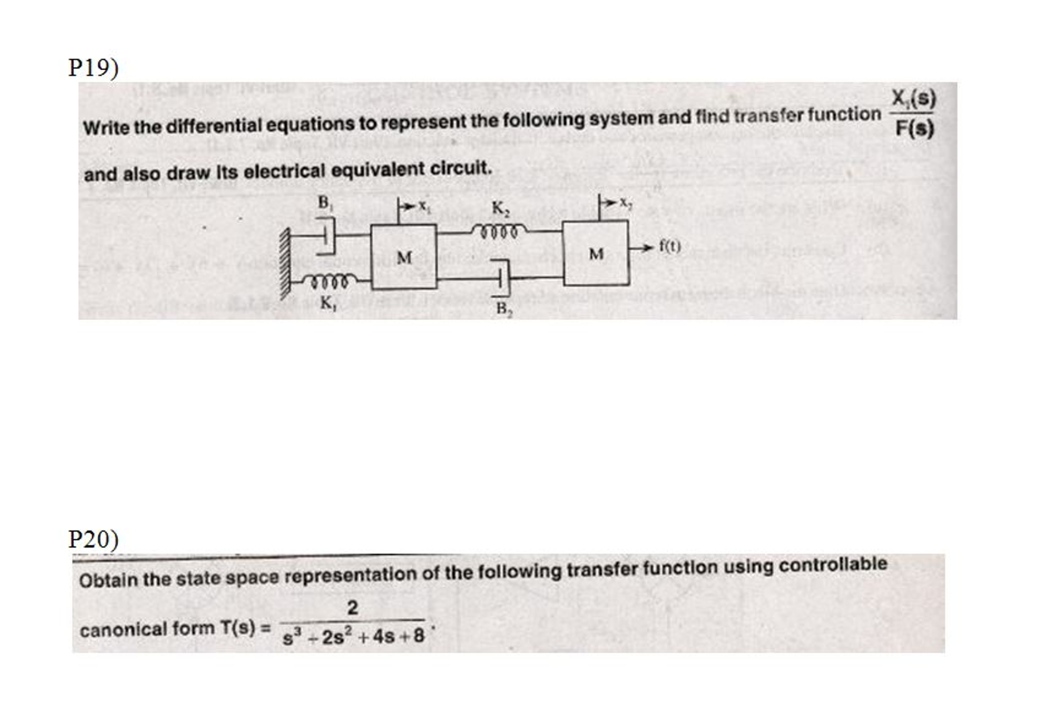 Solved Write the differential equations to represent the | Chegg.com