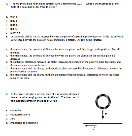 Solved 4. The magnetic field near a long straight wire is | Chegg.com