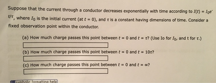 Solved Suppose that the current through a conductor | Chegg.com