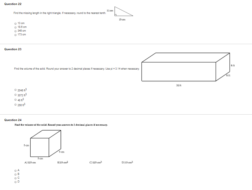 Missing Length Volume Questions Solved Question 22 11em Find the missing length in the right | Chegg.com