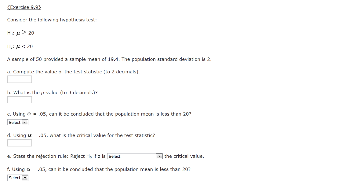 Solved {Exercise 9.9} Consider the following hypothesis | Chegg.com