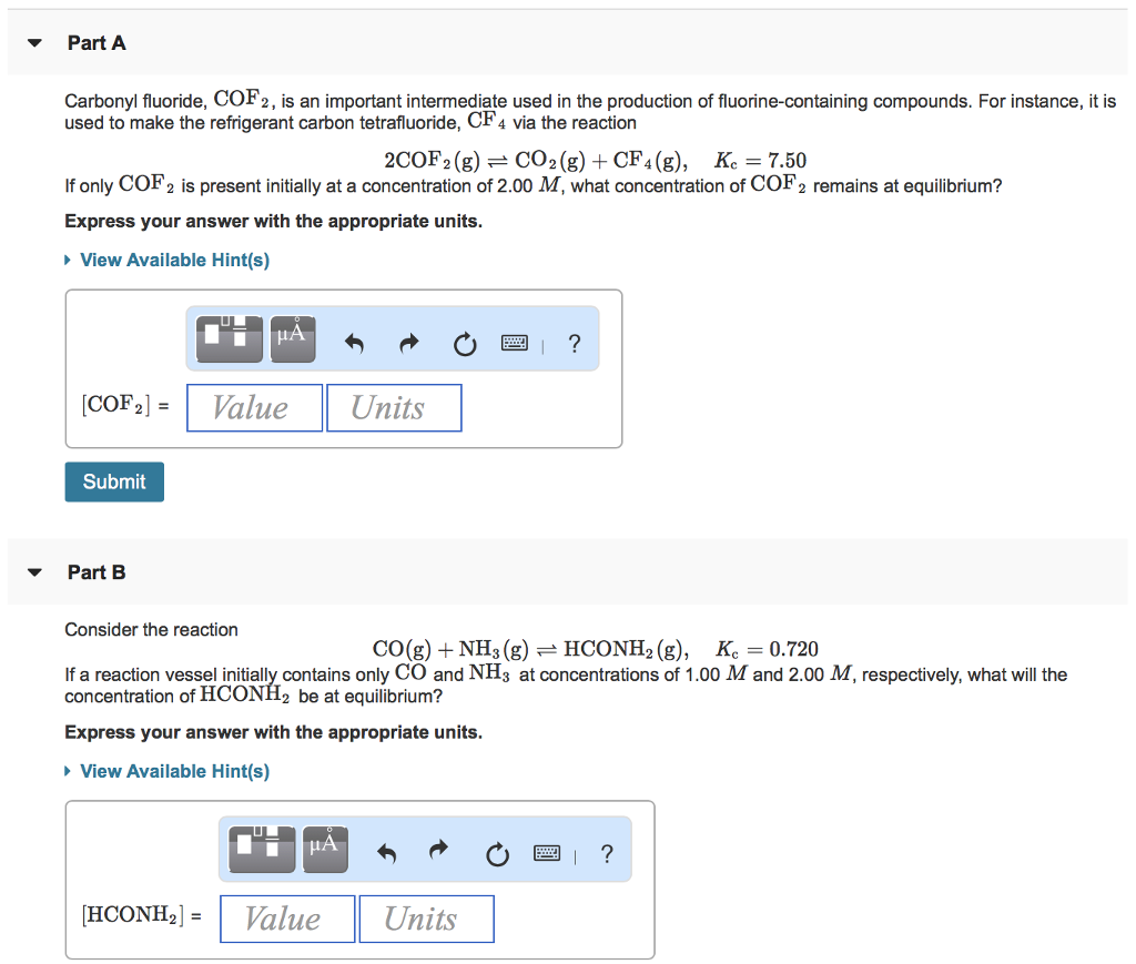 Solved Part A Carbonyl Fluoride, Cof2, Is An Important 