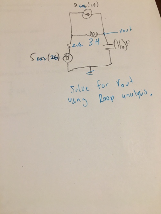 Solved Solve for V_out using loop analysis. | Chegg.com