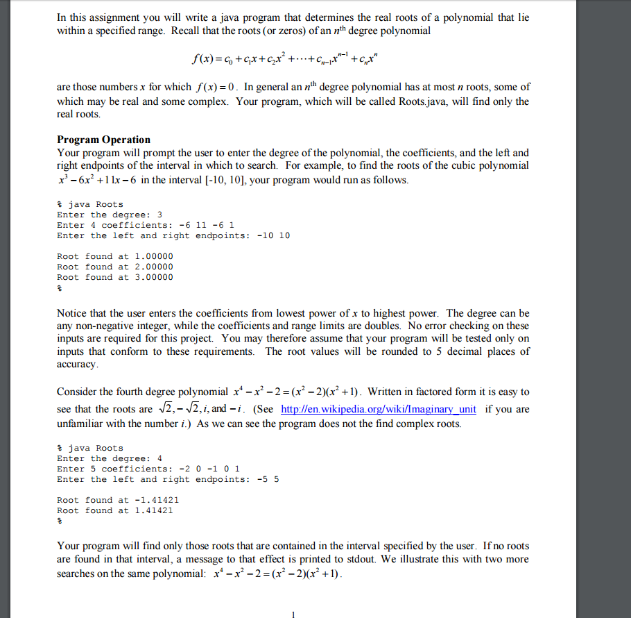 Solved In this assignment you will write a java program that | Chegg.com