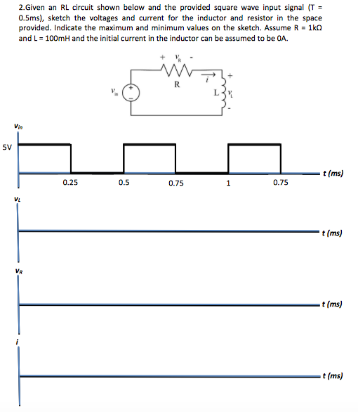 Solved 2.Given an RL circuit shown below and the provided | Chegg.com