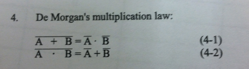 Solved De Morgan's multiplication law: For example, De | Chegg.com