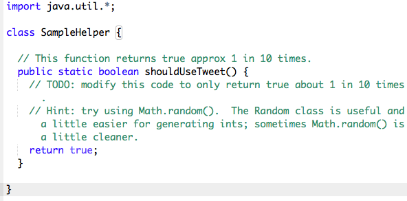 Solved import java.util.*: class SampleHelper { // This | Chegg.com
