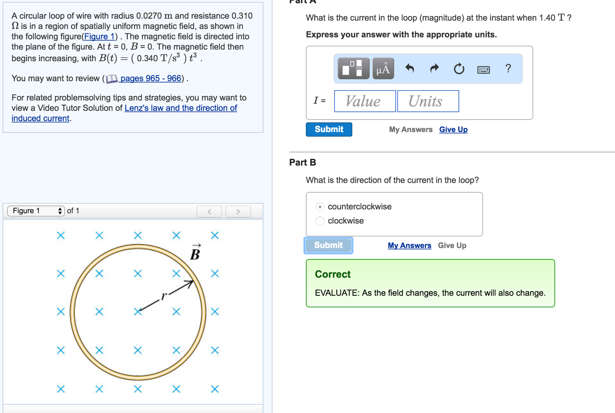 Solved A circular loop of wire with radius 0.0270 m and | Chegg.com