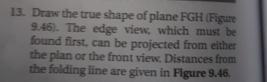 Solved 13. Draw the true shape of plane FGH (Figure 9.46). | Chegg.com