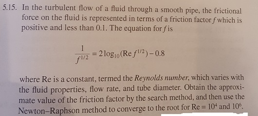 Solved In the turbulent flow of a fluid through a smooth | Chegg.com