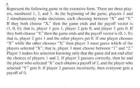 Solved 2. Represent the following game in the extensive | Chegg.com