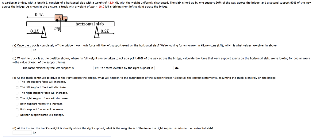 Solved A particular bridge, with a length L, consists of a | Chegg.com