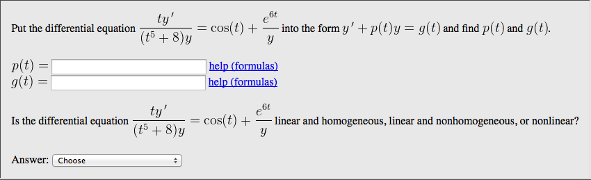 Solved Put the differential equation into the form y' + | Chegg.com