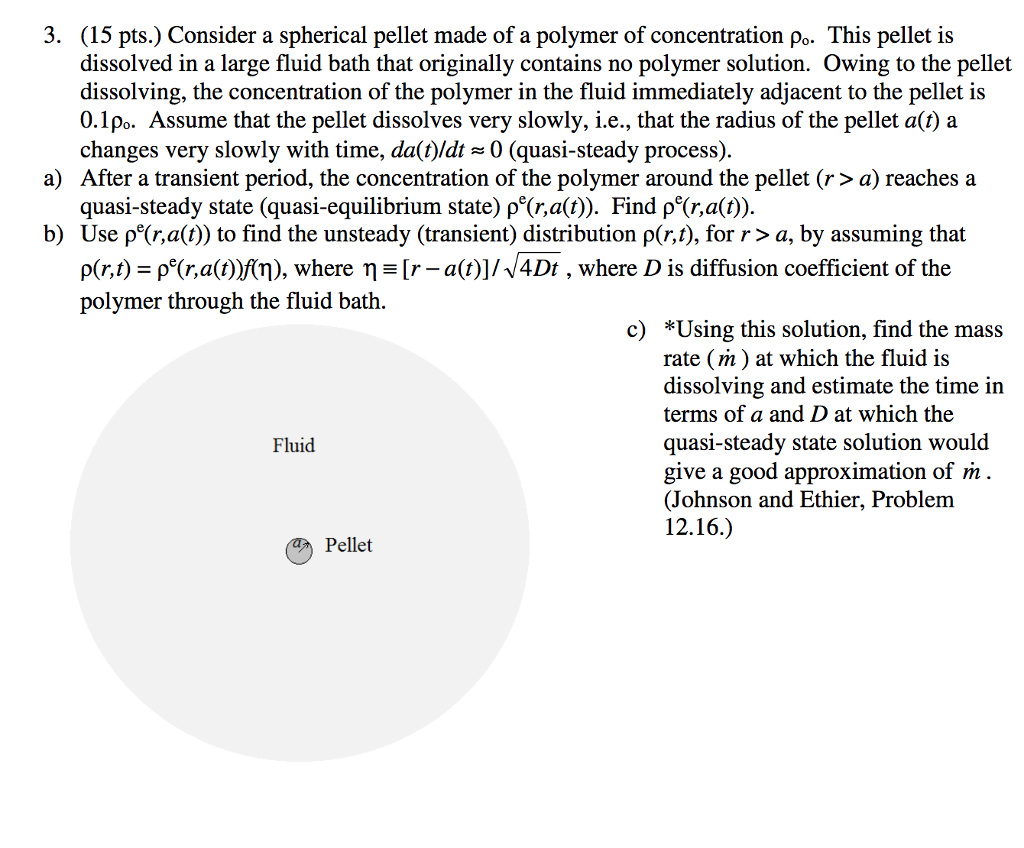 Consider a spherical pellet made of a polymer of | Chegg.com