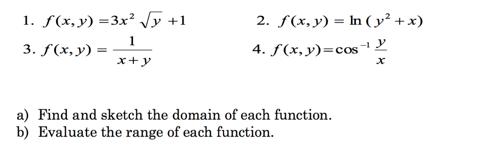 Solved a) Find and sketch the domain of each function. b) | Chegg.com