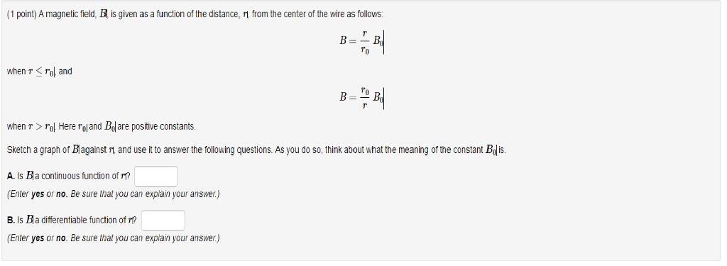 Solved A Magnetic Field, B| Is Given As A Function Of The | Chegg.com