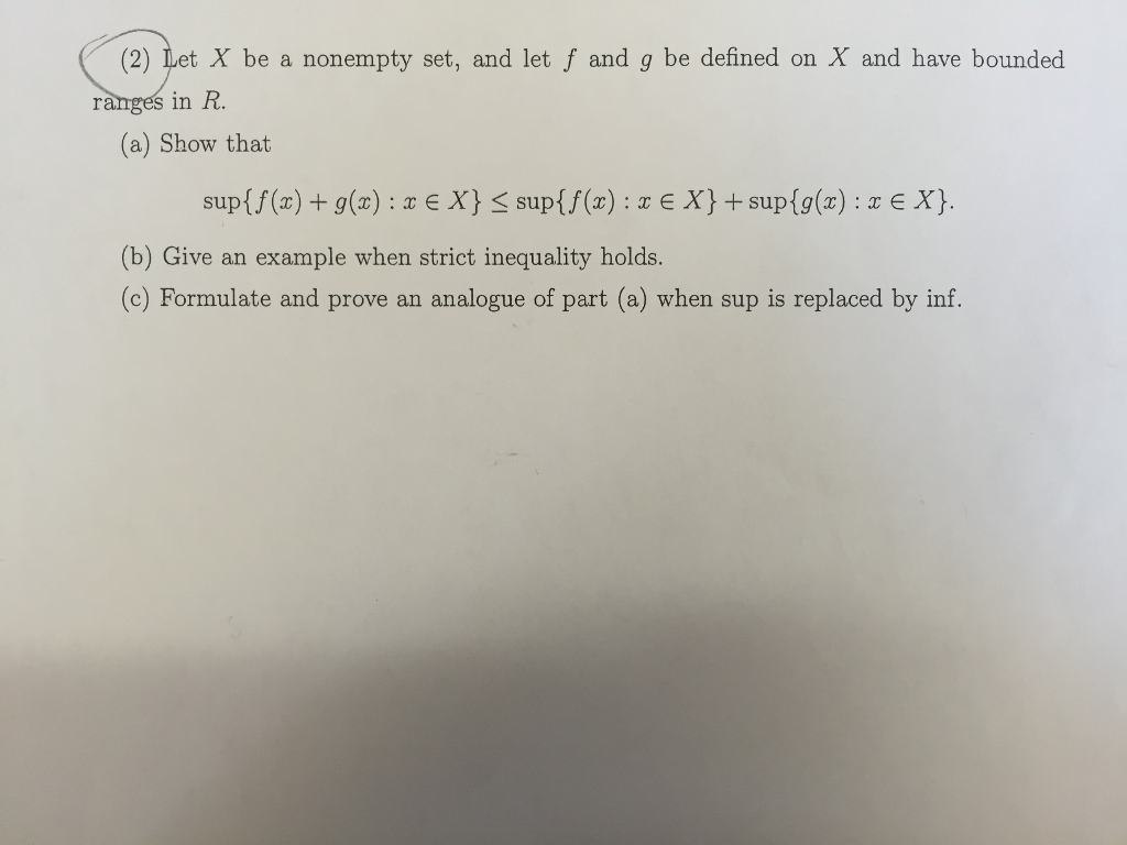 Solved Let X be a nonempty set, and let f and g be defined | Chegg.com