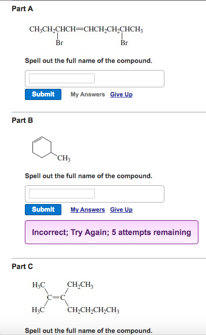 Solved Part A Spell Out The Full Name Of The Compound Submit Chegg Com