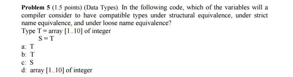 Solved In the following code, which of the variables will a | Chegg.com