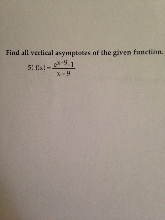 Solved Find All Vertical Asymptotes Of The Given Function