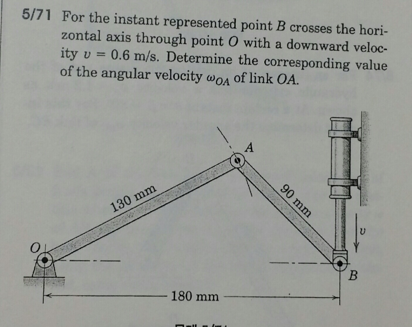 Solved For The Instant Represented Point B Crosses The | Chegg.com