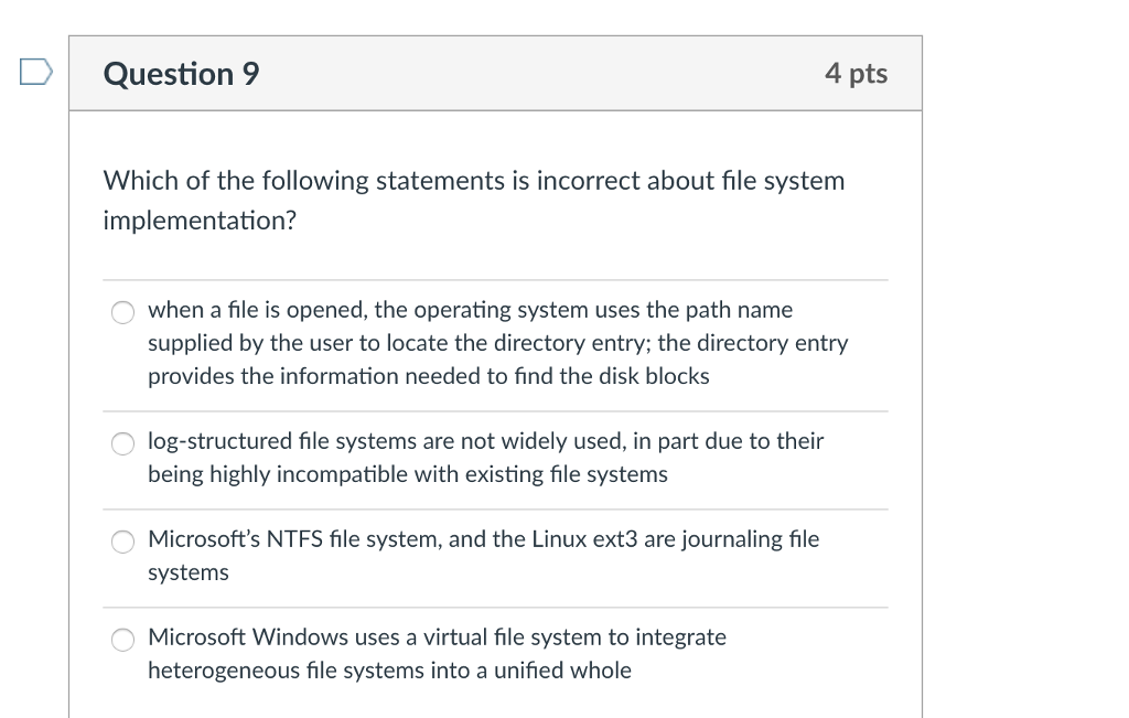 Solved Which Of The Following Statements Is Incorrect About Chegg