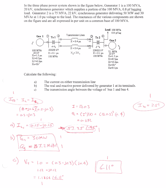 Solved In The Three Phase Power System Shown In The Figure | Chegg.com