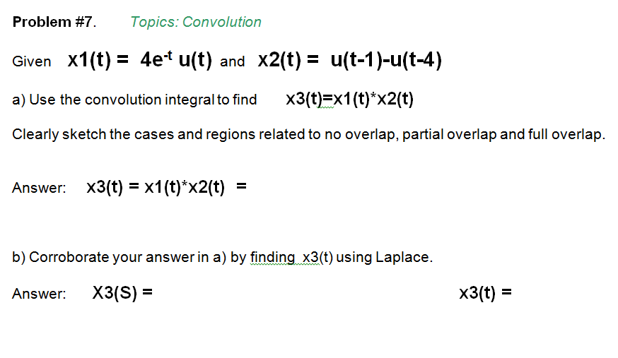 Solved Given X1 T 4e T U T And X2 T U T 1 U T 4