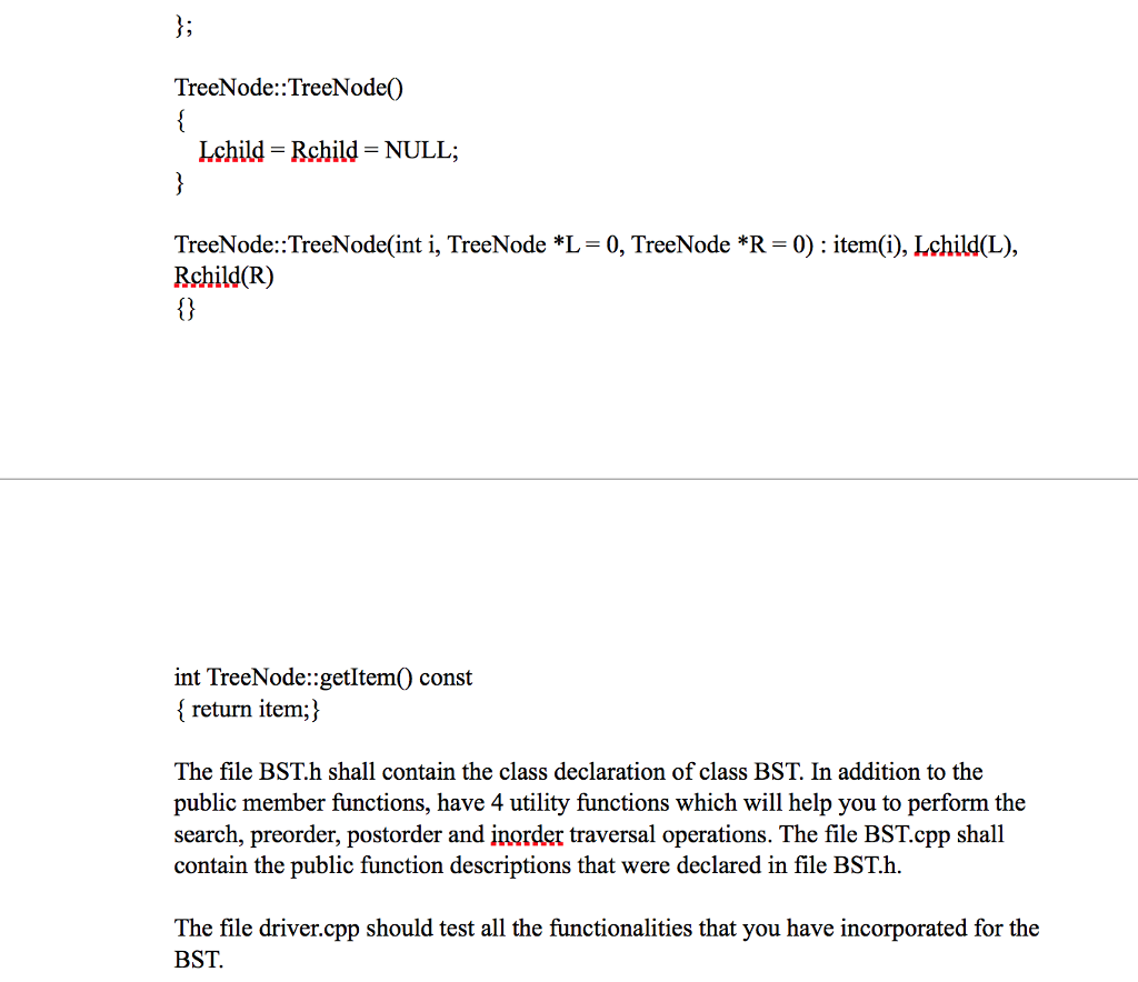 Solved This program requires you to implement a Binary | Chegg.com