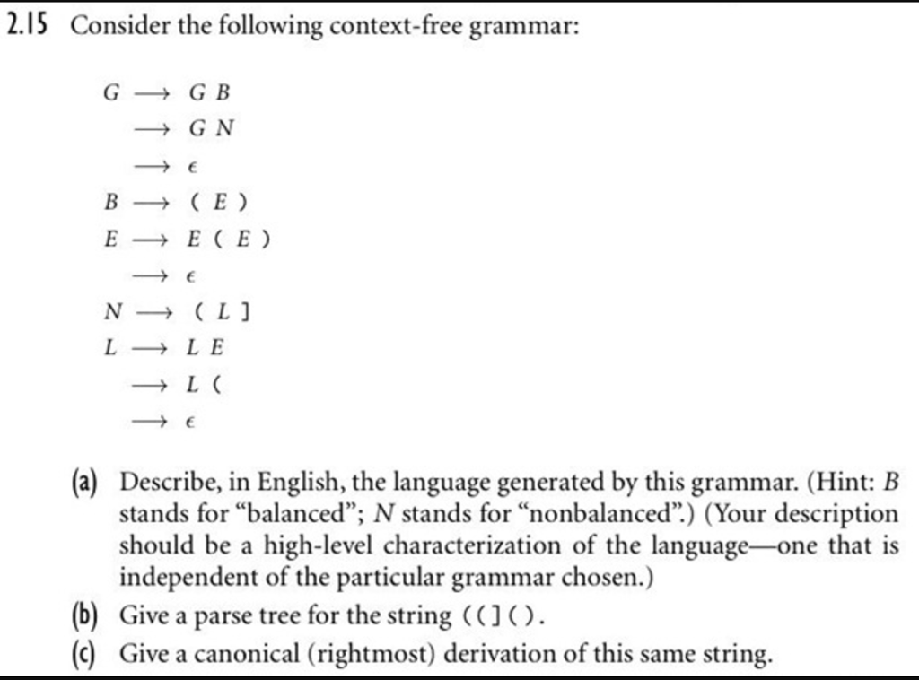 Solved Consider The Following Context-free Grammar: G | Chegg.com