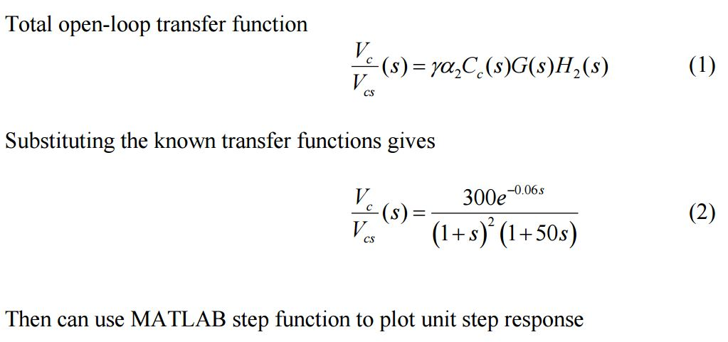 Solved Total open-loop transfer function V_c/V_cs (s) = | Chegg.com