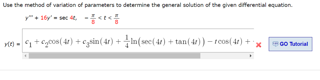 Solved Use the method of variation of parameters to | Chegg.com