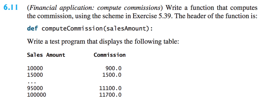 sales commission programming assignment python