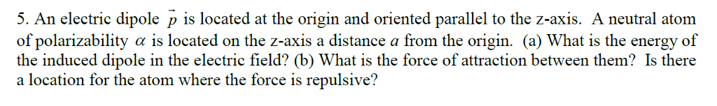 Solved An electric dipole p is located at the origin and | Chegg.com