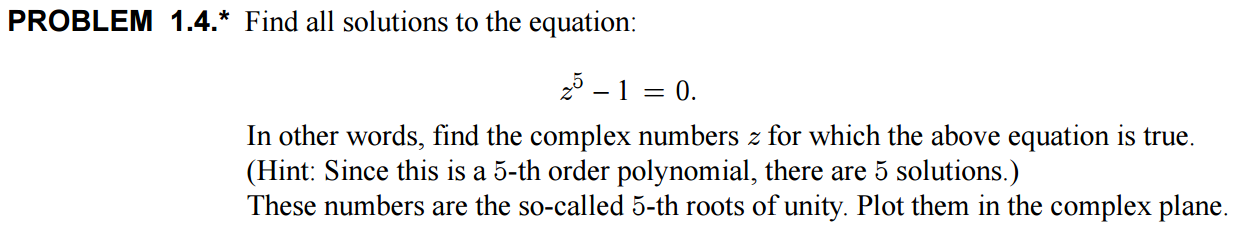 Solved Find All Solutions To The Equation Z5 L 0 In 6324