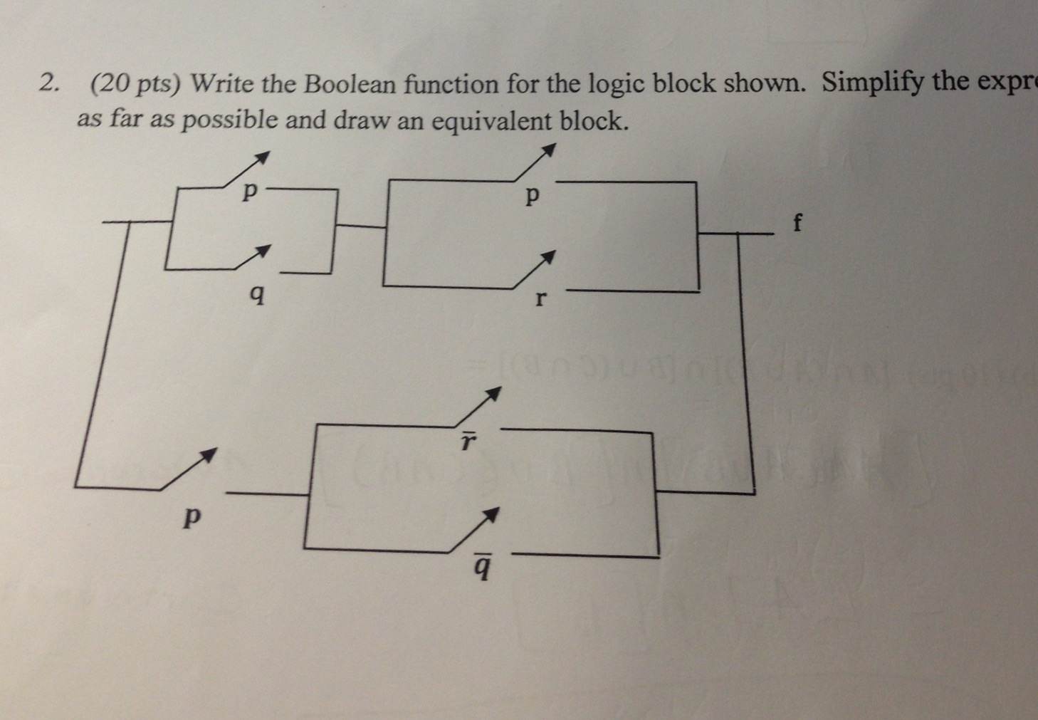 Solved Write the Boolean function for the logic block shown. | Chegg.com
