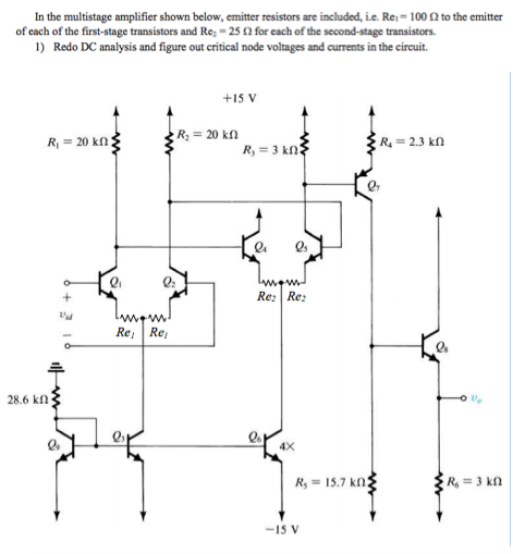 In the multistage amplifier shown below, emitter | Chegg.com