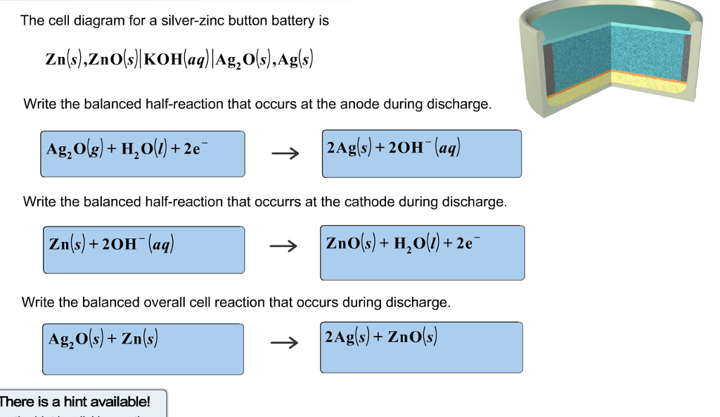 anode cathode reaction in a lemon battery