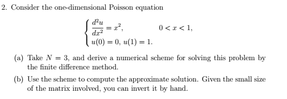 Solved Consider the one-dimensional Poisson equation {d^2 | Chegg.com