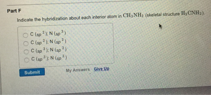 Solved Indicate the hybridization about each interior atom Chegg