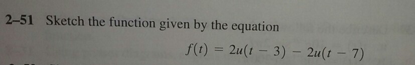 Solved 2-51 Sketch the function given by the equation f(t) = | Chegg.com