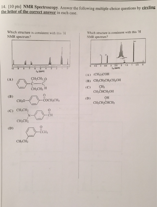 NMR Spectroscopy. Answer The Following | Chegg.com