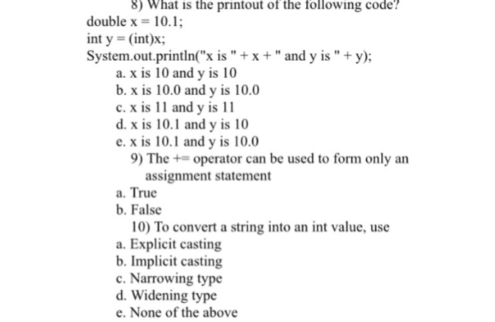 Solved l) To declare a constant PI, you write: a. final | Chegg.com