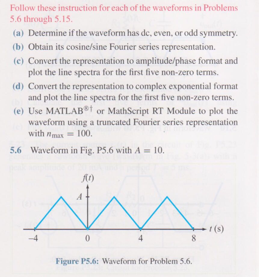 Solved Follow These Instruction For Each Of The Waveforms In | Chegg.com