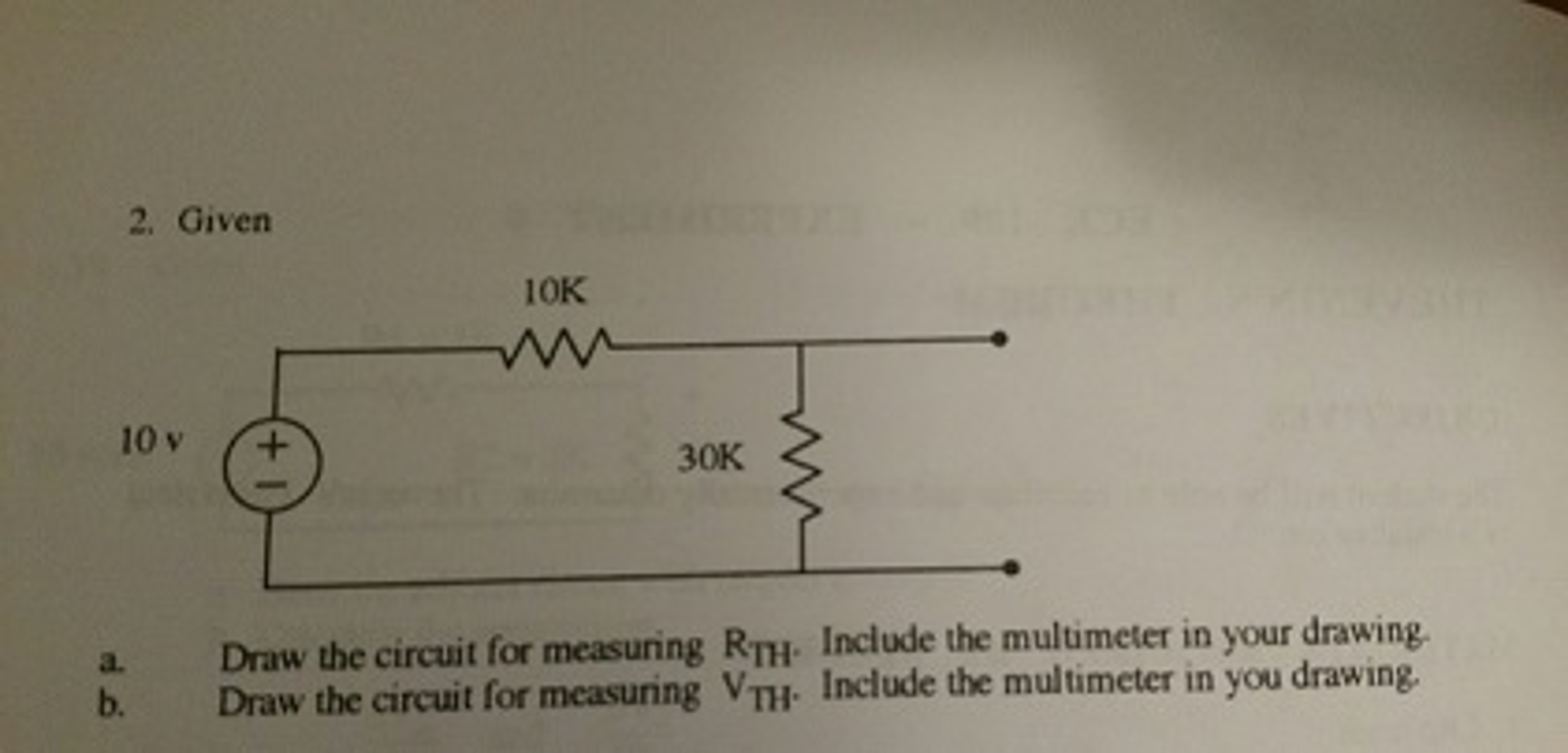Drawing For Rth Solved Draw the circuit for measuring R_TH. Include the | Chegg.com