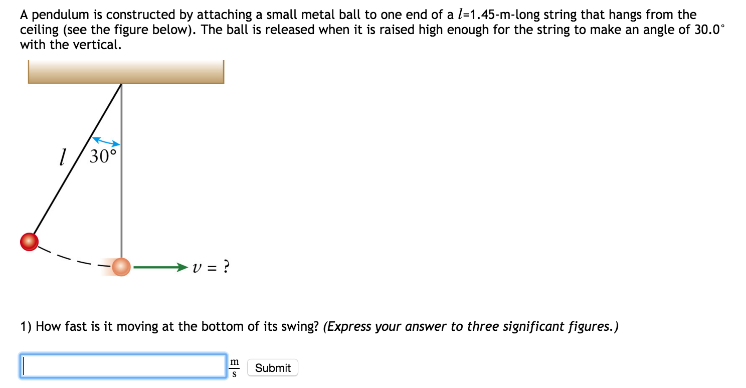 Solved A pendulum is constructed by attaching a small metal
