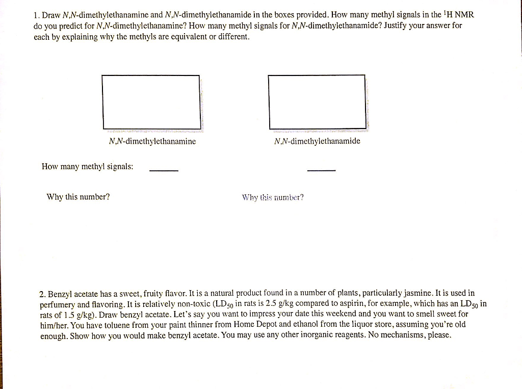 Solved 1 Draw N N dimethylethanamine And Chegg